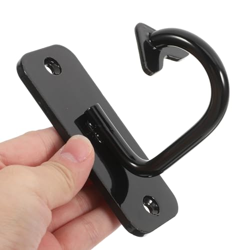 Cabilock Yoga Hammock Wall Anchor Hooks, Heavy Duty Black Pilates Fixed Hooks for Home Gym Strength Training, Resistance Band and Battle Rope Strap Ceiling Hangers