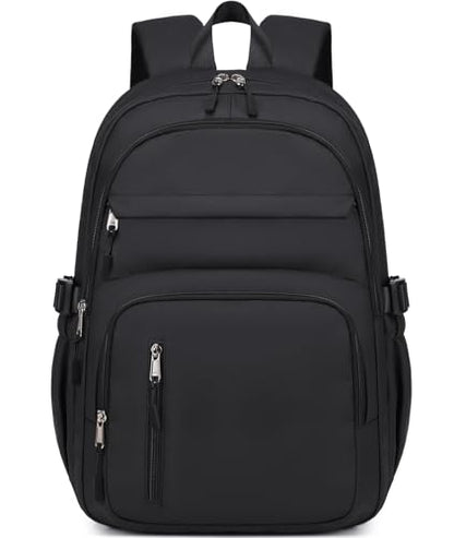 JIANYA Laptop Backpack for College Women Travel Backpack Big Student School Bag, Water Resistant Fits 15.6" Notebook - color: Black