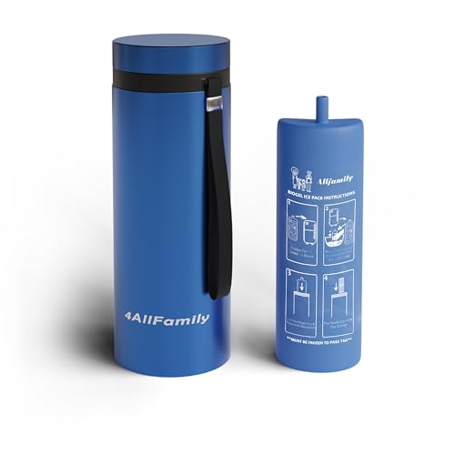 4ALLFAMILY Nomad Big 48H 1-7 Pen Insulin Cooler Travel CASE Medicine Cooler TSA Approved Box EpiPen Carry Case Medical Travel Cooler Bag Diabetic Pen Travel Hard Shell Insulina with Biogel Ice Pack - color: Blue
