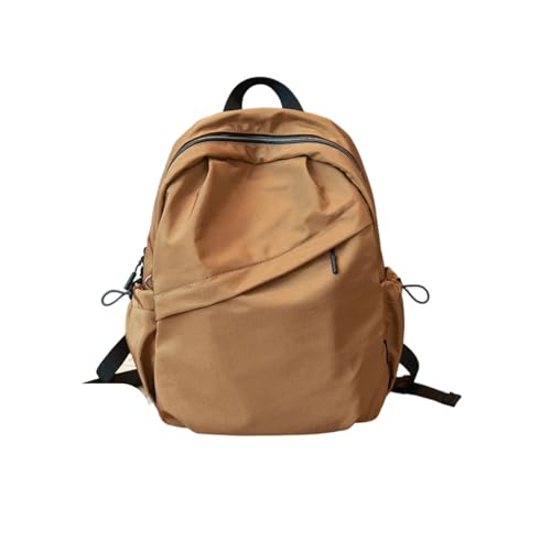 Stylish Versatile Minimalist Solid-Color Daypack, Casual Travel Lightweight Durable Backpack for Gift (BROWN) - color: Brown