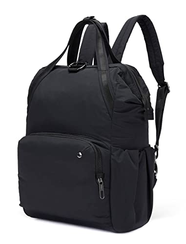 Pacsafe Women's Citysafe CX 17L Anti Theft Backpack-Fits 16 inch MacBook Pro, Econyl Black, One Size - color: Econyl Black