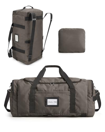 BAGSAMRT 85L Foldable Duffle Bag for Travel, Large Travel Duffel Bag for Men, 4 in 1 Travel Backpack, Carry on Weekender Bag, Dark Gray - color: Dark Gray, size: 85L