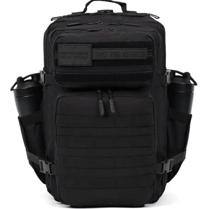 WOLFpak 45L Tactical Gym Backpack (Nightshade Edition) Durable 1000D Waterproof Oxford Material with MOLLE Webbing, Laptop Pocket & Dual Cup Holders, Durable Fitness/Travel/Military Daypack - color: Nightshade Edition