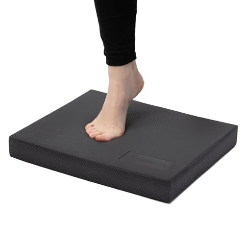 StrongTek Professional Foam Exercise Balance Pad - 15.8" x 13" x 2", High-Density TPE Foam Knee Pad, Non-Slip & Water-Resistant, for Balance Training, Physical Therapy, Yoga, and More - color: Grey