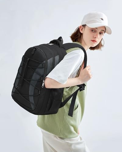BLUEFAIRY Middle High School Backpack for Teen Boys Girls Large College Bookbag with Laptop Sleeve Back to School Book Bags Mochilas Escolares para Niños Niñas Adolescentes (Black/Dark Gray, Solid) - color: Black/Dark Gray