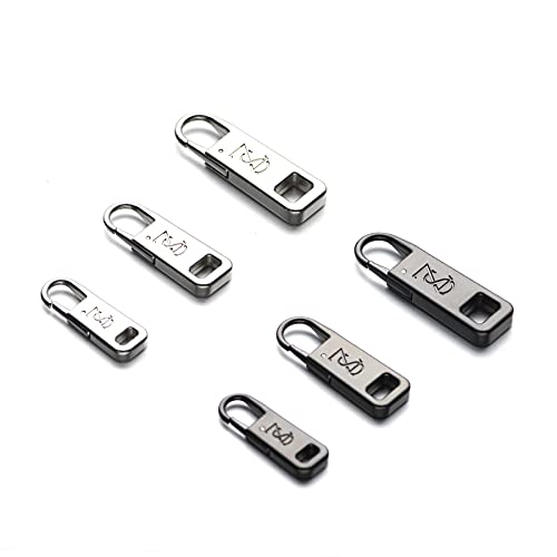 Zpsolution Zipper Pull Replacement - 3 Size More Suitable for Different Zippers - Easy Use for Broken and Missing Zipper Pulls - color: 3 Black and 3 Silver