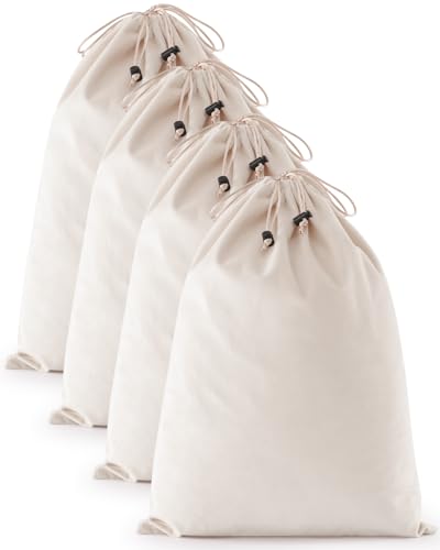 4 Pcs Shoe Bags for Travel, Dust Velvet Bags, Beige, 17.3x12.6 Inch | Washable & Reusable Travel Shoe Bags, Dustproof Shoe Bags with Drawstring Closure, Suitable for Travel, Home Storage - color: Beige, size: 17.3"x12.6"