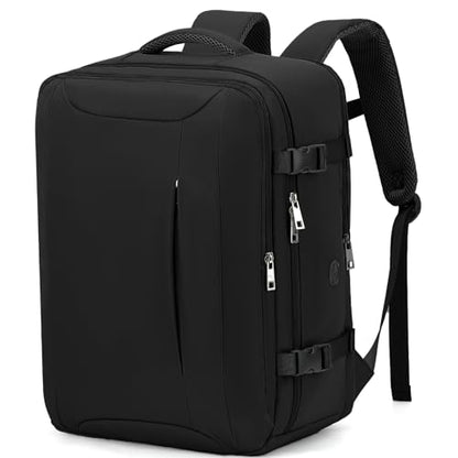 Travel Backpack, Carry On Backpack Airline Approved, 18x14x8 Travel Bag, 30L Personal Item Bag for Women and Men, Water Resistant Lightweight Weekender Bag, Casual Daypack for Business - color: Black