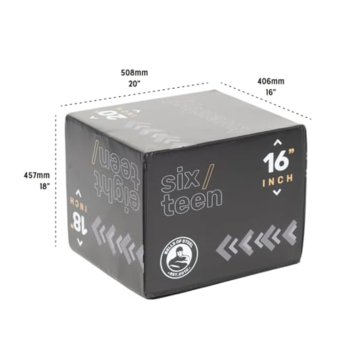 Foam Plyo Box [Bells of Steel] Step Up Boxes for Workout, Plyometric Jump, Hip Thrusts, 16x18x20in, 350lb Weight Capacity