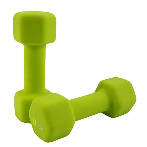 Saorzon Dumbbells Set of 2 Exercise Fitness Dumbbell for Home Gym Free Weights Hand Hex Dumb Bells - color: Green, style: 1 Pounds,Pair