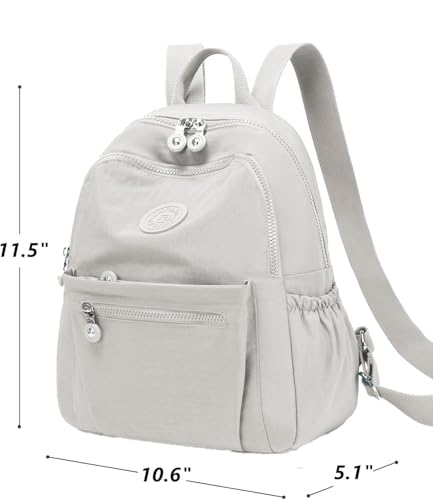 Backpack Purse for Women Ladies Nylon Bag Casual Daypack Travel Shopping Pack (A Style Cream White) - color: A Style Cream White