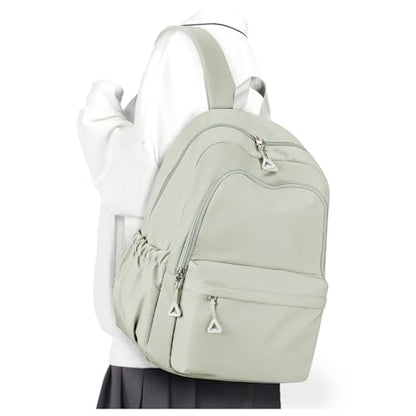 winspansy Backpack for School Teenage Girls Boys,Waterproof Lightweight School Bags Travel Daypack Simple Cute College Backpack Rucksack for Women Men fit 14 Inch Laptop,Light Green - color: A1-light Green