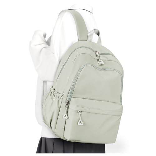 winspansy Backpack for School Teenage Girls Boys,Waterproof Lightweight School Bags Travel Daypack Simple Cute College Backpack Rucksack for Women Men fit 14 Inch Laptop,Light Green - color: A1-light Green