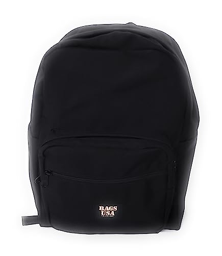 Backpack With Front Pockets And Laptop Sleeve To Carry Heavy Books,University Backpack With Padded Shoulder Straps Made in USA. (Black)