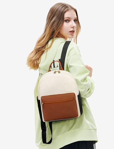 LOVEVOOK Backpack for Women Light Weight Waterproof Backpack Purses Daily Backpack… | Light Weight - color: Beige/Brown/Black