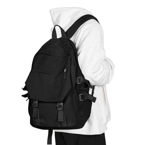 coowoz Casual Daypack Large upgraded version College Laptop Backpack for Men Women Water Resistant Lightweight School Bag Travel Rucksack for Sports High School Middle Bookbag for girls Size L(Black) - color: Black, size: Large