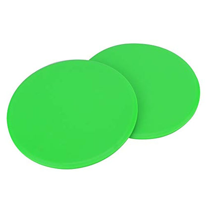 Core Slider Gliding Discs 2Pcs | Full Body Workout for Core Strength/Balance/Stability | Portable Exercise Discs for Home/Gym/Travel | EVA ABS Round Green Design
