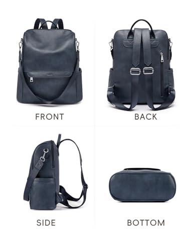 CLUCI Womens Backpack Purse PU Leather Anti-theft Fashion Designer Travel Bag Ladies Shoulder Bags | Purse - color: Top Zip-10 Dark Blue