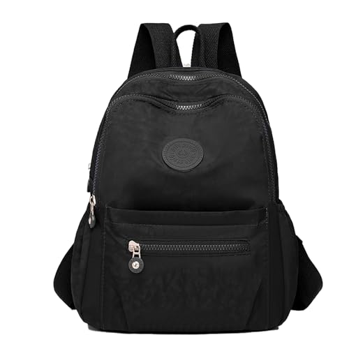 Simple Casual Solid Color Lightweight College Work Backpack Anti Theft Travel Backpack Daypack for Women (Black) - color: Black