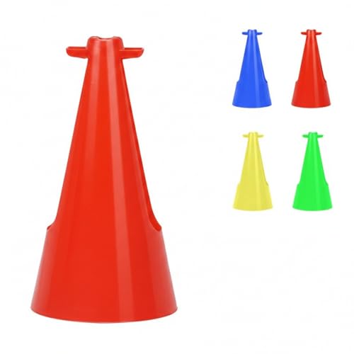 Red PE Plastic Agility Cones for Sports Training, Stackable Field Markers for Soccer and Basketball Drills - size: 3.94 x 3.94 x 7.87"