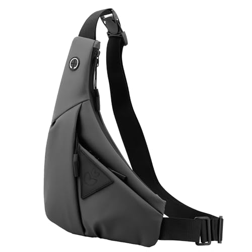 Small Sling Shoulder Crossbody Bag Men Women, Lightweight Anti-theft One Strap Casual Chest Bag Slim Backpack for Outdoor Walking Trip Hiking Biking Grey - color: Grey