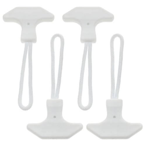 Zangc T-Shaped Zipper Pull Replacement of Heavy-Duty Zipper Pull Handle 2.75x1.37 inches White Color Suitable for suitcases Backpacks Handbags and Other Sports Equipment, etc 4pcs