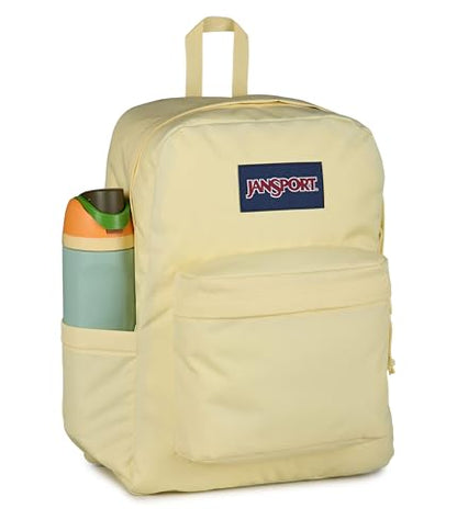 JanSport SuperBreak Plus Backpack with Padded 15-inch Laptop Sleeve and Integrated Bottle Pocket - Spacious and Durable Daypack for Work and Travel, Lemon Ice - color: Lemon Ice