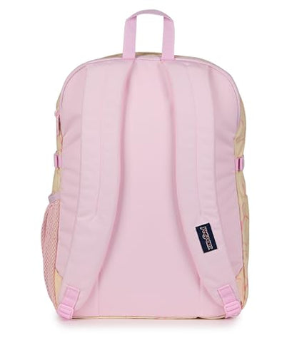JanSport Main Campus Backpack - Travel or Work backpack w 15-Inch Laptop Sleeve and Dual Water Bottle Pockets, Rows Of Bows Natural/Pink Ice - color: Rows of Bows Natural/Pink Ice