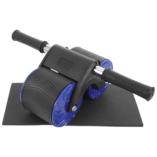 Abdominal Roller Wheel with Automatic Rebound and Knee Pad, Dual-wheel Belly Training Roller for Home Fitness and Core Strengthening Exercise