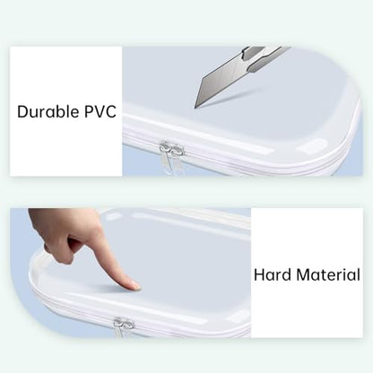 Clear Hard Shell Zipper Case,3PCS Transparent Clear Zipper Pouches,Hard Side Plastic Case Set,Portable Travel Storage Organizer Bins - color: 3PCS-M