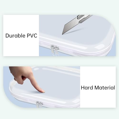 Clear Hard Shell Zipper Case,3PCS Transparent Clear Zipper Pouches,Hard Side Plastic Case Set,Portable Travel Storage Organizer Bins - color: 3PCS-L