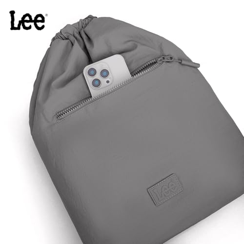 Lee Drawstring Backpack Bag Lightweight Small Gym Swim Beach Bag Water Resistant Sports Sackpack for Men Women, LEE48-002DGY - color: Dark Gray