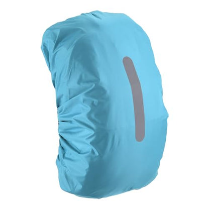 M METERXITY Backpack Rain Cover - Waterproof Lightweight Cover with Vertical Reflective Strap, Apply to Cycling/Hiking/Mountain Climbing (55-65L, L, Light Blue)