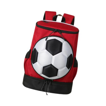 Soccer Backpack with Compartment for Shoes And Ball Holder for Travel And Gym - color: Red Black