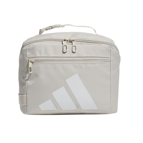 adidas Kids Affiliate Lunch Bag – Insulated Lunchbox for Girls and Boys, 6L - color: Alumina Beige/White
