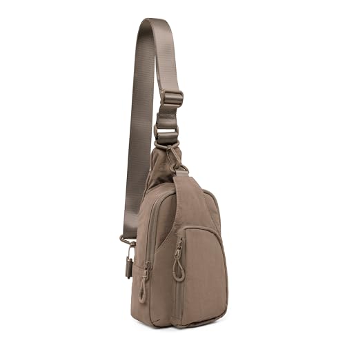 ODODOS Sling Bag with Adjustable Straps Crossbody Chest Bag Lightweight Backpack for Casual Traveling Hiking - color: Field