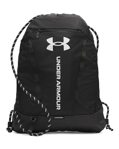 Under Armour Unisex Hustle Sackpack, (001) Black/Black/White, One Size Fits Most - color: (001) Black / Black / White