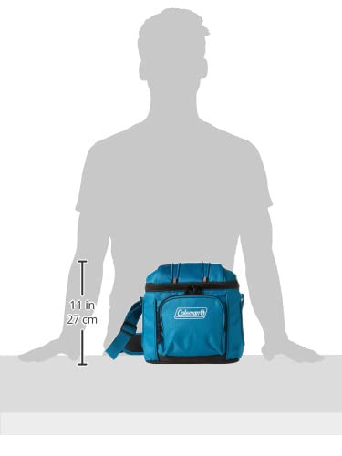 Coleman Chiller Insulated Soft Cooler, Leakproof 9/16/30 Can Cooler with 12+ Hour Ice Retention, Made with Recycled Materials, Great for Lunch, Camping, Beach, Pool, Sports, & More - color: Blue, style: 9 Can