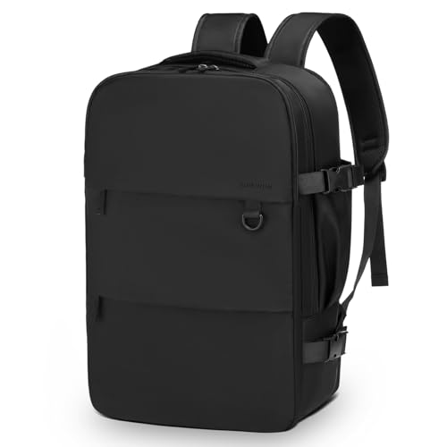 Travel Backpack for Men Women, 35L Laptop Backpack W/Shoe Compartment, Water Resistant Flight Approved Fits 15.6-inch Laptop, Black - color: Black