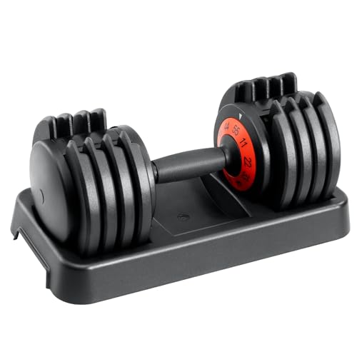 25/55 lbs Pair Adjustable Dumbbell Set, Adjust Dumbbell Weight for Exercises Pair Dumbbells for Men and Women in Home - color: 55lbs-Black-1pc