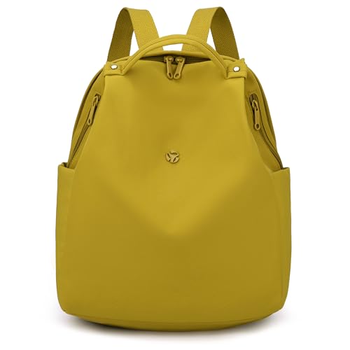 Mini Nylon Women Backpacks,Small Ladies backpacks Casual Lightweight Shopping Travel Daypack (Earthy yellow) - color: Earthy Yellow