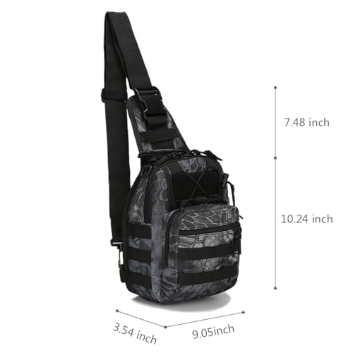 Viriber Tactical Backpack, Waterproof Military Cross-body Molle Sling Shoulder Backpack Chest Bag for Outdoor Every Day Carry Black02 - color: Black02