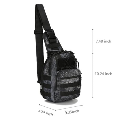 Viriber Tactical Backpack, Waterproof Military Cross-body Molle Sling Shoulder Backpack Chest Bag for Outdoor Every Day Carry Black02 - color: Black02