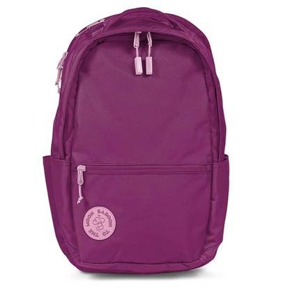 Baboon to the Moon City Backpack – Water-Repellent 16" Laptop-Friendly Backpack, Work, Travel, Gym Bag for Men & Women (Wildberry) - color: Wildberry