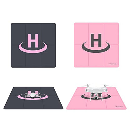 VCUTECH Drone Landing Pad - Weighted 25 inch(65cm) for DJI Mini 3 Pro, Mavic 3, Mavic Air 2/2S, DJI Mini 2, FPV Drone, Avata Fly More Kit Accessories (Pink)