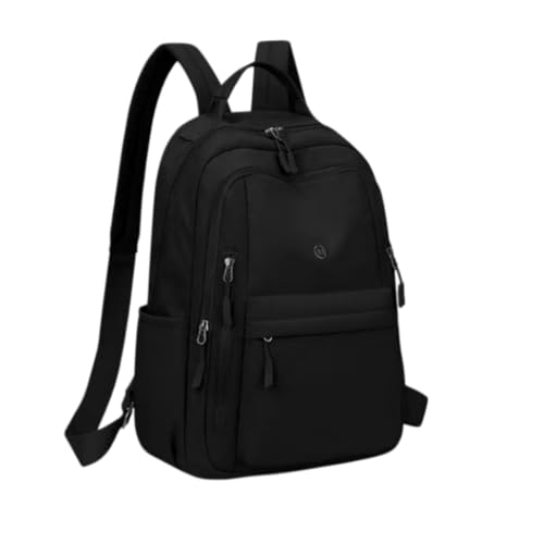 Casual Backpack, Multi-Pocket Design with Front Zipper Compartment (Black) - color: Black