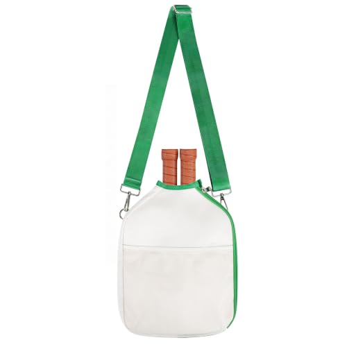 LAKE OF FIRE Pickleball Paddle Cover Crossbody Bag with Adjustable Strap Pickle ball Sling Bag Lightweight Pickleball Gifts for Men and Women - color: Green