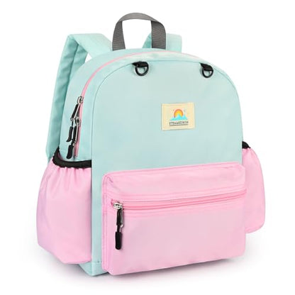 STEAMEDBUN Toddler Backpack for Girls 2-4: Kids Backpack Boys Girls - Preschool Kindergarten Daycare Backpacks - 12 inch - color: Pink&light Green, size: MINI - Age 2-4 (12"H)