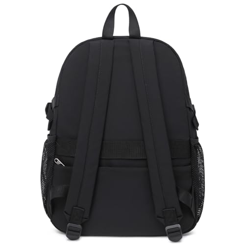 MIRLEWAIY Classical School Backpack Lightweight Bookbag Casual Daypack Travel Work Bag For Teenagers College Girls boys - color: Black