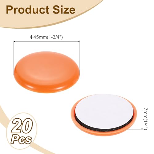 uxcell 20Pcs Furniture Sliders, 1-3/4 Inch Round Self-Adhesive Carpet Furniture Moving Pads Gliders Floor Protectors for Carpeted Tile Vinyl Hardwood Floors, Orange - size: 1-3/4 Inch